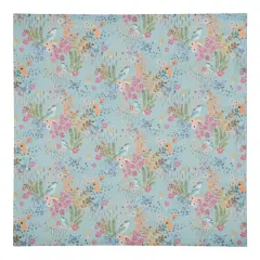 Butterfly Bird Floral Cotton Twill Napkin Blue