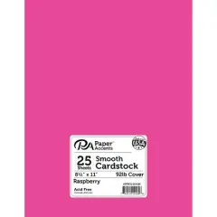 PA Paper&trade; Accents Raspberry 8.5" x 11"Smooth Cardstock, 25 Sheets