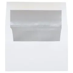 JAM Paper A7 Foil Lined Invitation Envelopes, 50ct. White with Silver Foil