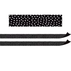 Teacher Created Resources Black with White Painted Dots Magnetic Border, 48ft.