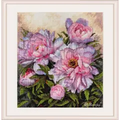 Merejka Tender Peonies Counted Cross Stitch Kit