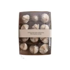 Hello Honey 1.5" Cream Decorative Paper Folding Honeycomb Ornaments, 12ct.