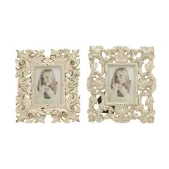 2 Pack White Polystone Traditional 9" x 11" Frames