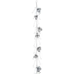 6ft. Metallic Silver Magnolia Garland