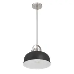 Hello Honey&reg; Arte Black & Nickel Industrial Metal 2-Tone Ceiling Light
