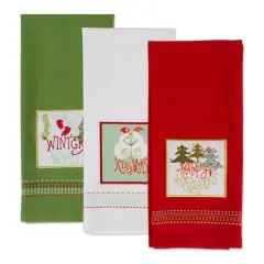 DII&reg; Cozy Christmas Embellished Dishtowel Set