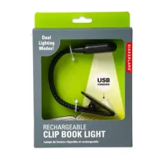 Kikkerland&reg; Black Rechargeable Booklight
