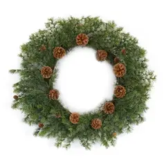 25.5" Pine Wreath with Pinecones