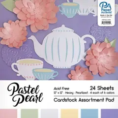 PA Paper&trade; Accents Pastel Pearl Heavyweight Cardstock Paper Pad, 12" x 12"