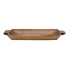 Hello Honey&reg; 17.5" Hand-Carved Acacia Wood Tray with Handles