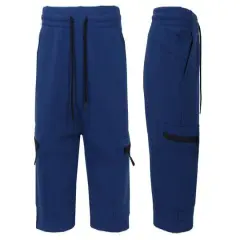 Galaxy by Harvic Men's Cargo Jogger Lounge Shorts Navy