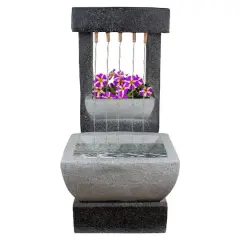 26" LED Rainfall Outdoor Water Fountain with Planter