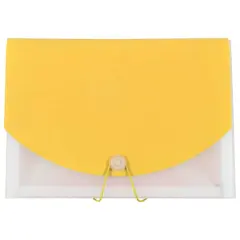 JAM Paper 9.5" x 13" Two-Tone Yellow Plastic Accordion Folder