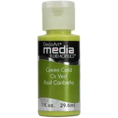 DecoArt Media&reg; Fluid Acrylic Paint, 1oz. Green Gold