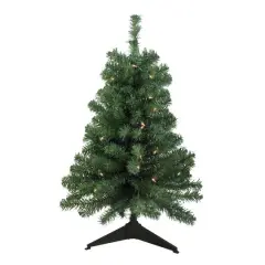 3ft. Pre-Lit Green Blackwater Fir Artificial Christmas Tree, Clear Lights