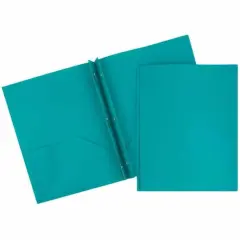 JAM Paper Plastic 2 Pocket POP Folders with Clasps, 12ct. Teal