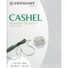 Zweigart&reg; Cashel Precut 28 Count Premium Fabric, 19" x 27" Pearl Gray