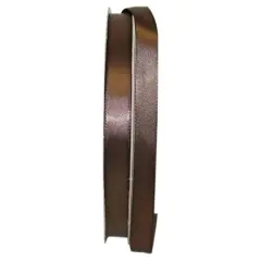 JAM Paper 5/8" x 100yd. Double Face Satin Ribbon Brown