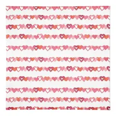 Watercolor Heart Stripes 10" x 10" Cotton Twill Napkin