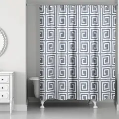 Square Maze Shower Curtain Slate