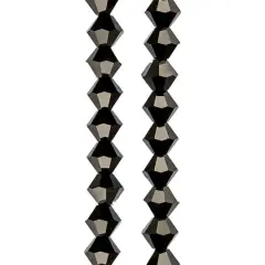 Preciosa Glass Crystal Bicone Beads, 4mm by Bead Landing&trade; Jet