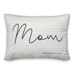 Mom Proverbs Verse Lumbar Throw Pillow