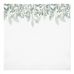 Floral Banner Cotton Twill Napkin Green/White