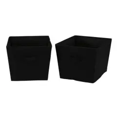 Household Essentials Tapered Fabric Storage Bins, 2ct. Black