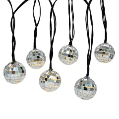 10ct. Warm White LED Silver Disco Ball Icon String Lights by Ashland&reg;