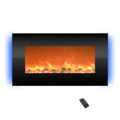 Hastings Home 31" Black LED Backlit Fireplace