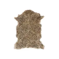 Hello Honey&reg; Leopard Print Goat Fur Rug, 24" x 36"