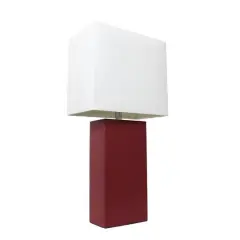 Lalia Home Lexington 21" Leather Home D&eacute;cor Table Lamp Red