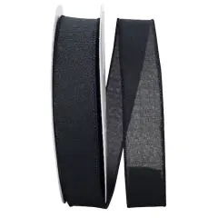 Reliant 1.5" x 50yd. Linen Wired Ribbon Black
