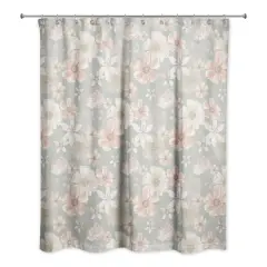 Watercolor Florals Shower Curtain Green