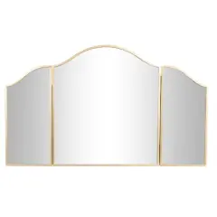 31'' Gold Traditional Metal Trifold Wall Mirror