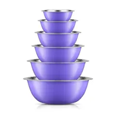 JoyJolt&reg; Stainless Steel Mixing Bowl Set Purple