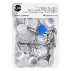 Dritz&reg; Silver Craft Cover Buttons & Tools, 48 Sets