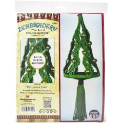 Design Works&trade; Zenbroidery&trade; Christmas Tree Macram&eacute; Wall Hanging Kit