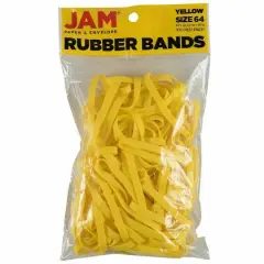 JAM Paper Size 64 Rubber Bands, 100ct. Yellow