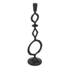 Hello Honey&reg; Black Decorative Cast Metal Taper Candle Holder
