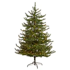 6ft. Pre-Lit Vancouver Mountain Pine Artificial Christmas Tree, Clear Lights