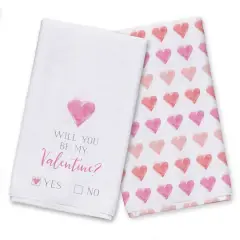 Valentine Check Yes or No Tea Towel - Set of 2