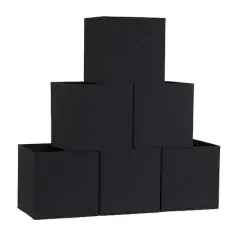 Household Essentials Storage Cubes with Diagonal Handle, 6ct. Black