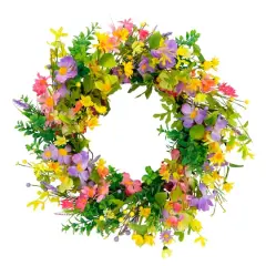 24'' Multicolored Daisy Floral Spring Door Wreath