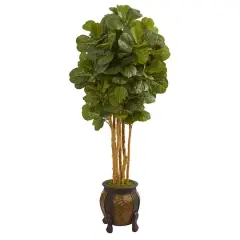 5.5ft. Fiddle Leaf Artificial Tree in Decorative Footed Planter 