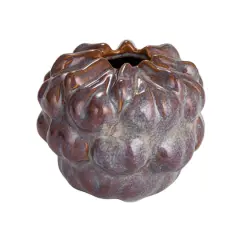 Hello Honey&reg; 5.5" Blue & Brown Stoneware Vase with Reactive Glaze