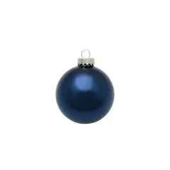 Whitehurst 8ct. 3.25" Shiny Glass Ball Ornaments Midnight Blue Shiny