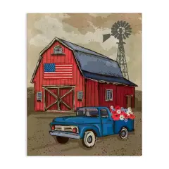 Stupell Industries Vintage Americana Barn Canvas Wall Art