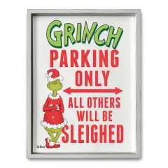 24" The Grinch Parking Only Framed Print White