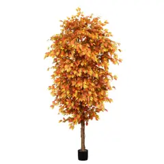 9ft. Potted Artificial Autumn Ficus Tree